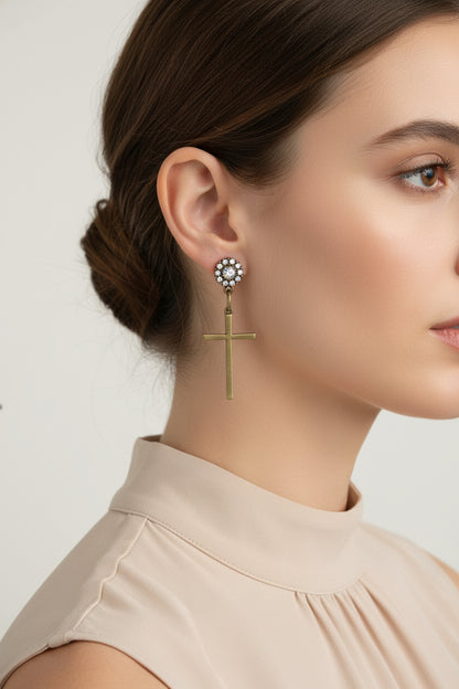 12231 R1-55 AG SKINNY CROSS W/ BLING DROP ER