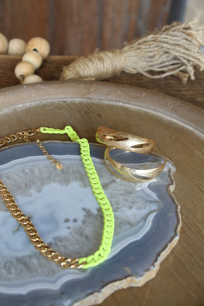 279 R2-84 NEON YELLOW MIXED CHAIN NL