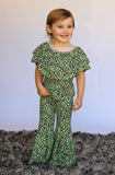 801  Toddler DC Neon Green Cheetah Ruffle Top (6@$9)