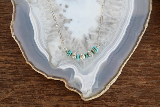 921151 N2-89 AS TINY CHAIN NL W/TURQ AND BLING