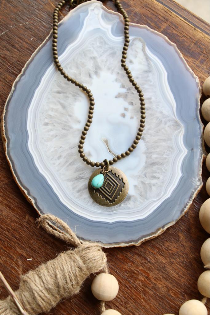 322102 N28 Sale AG STAMPED NL W/TURQ STONE CHARM