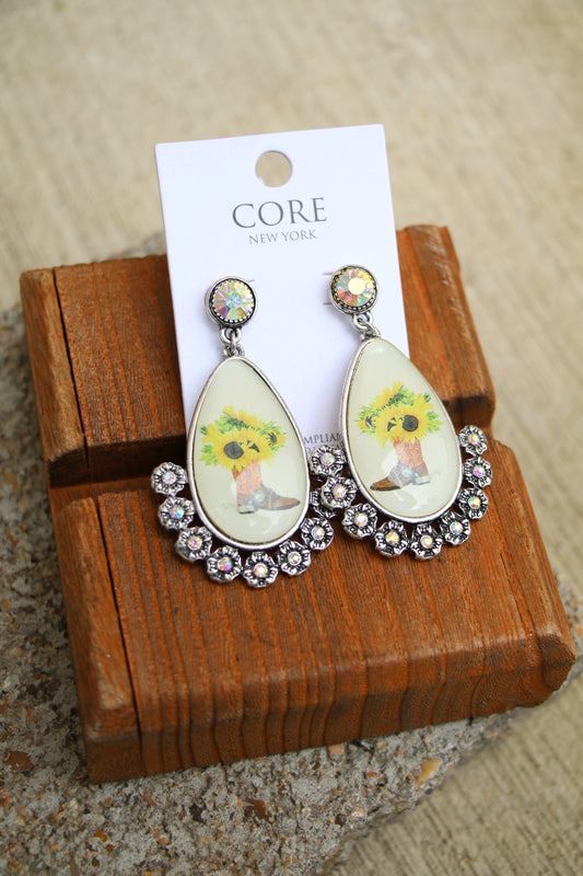 8571 H202 BLING STUD W/ SUNFLOWER BOOT PHOTO ER0