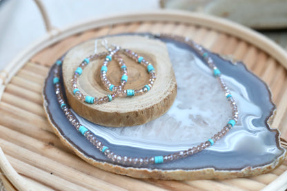 621501 R4-47 CHAM CRYSTAL TURQ LOOP ER