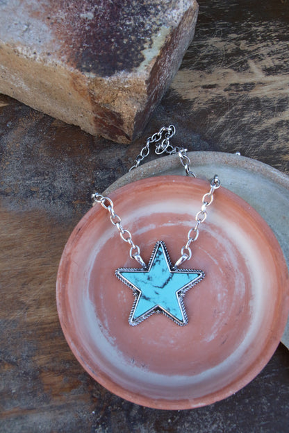 0540 T8 TURQ STAR NECKLACE