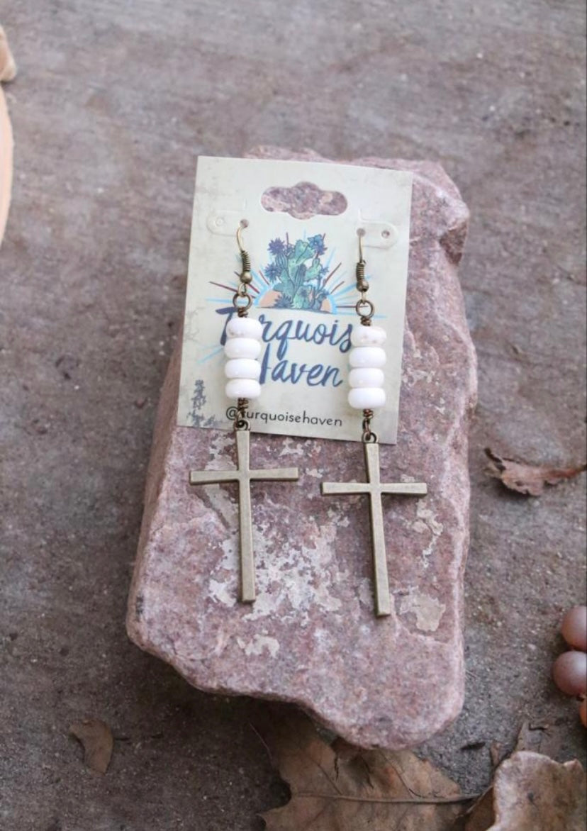 41919 E2-88 Cross Bone  Earring