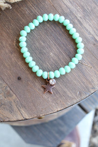 2822 B66 BRACELET DROP - Aqua Mint with Star charm