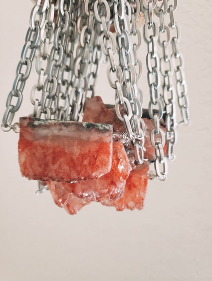 82116  N47 BLUSH DRUZY STONE WITH SILVER LINK NL