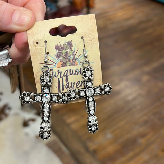 102272 R2-52 SILVER CROSS BLING ER