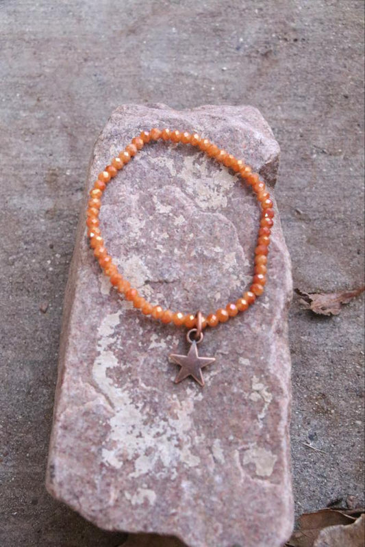 12212 B14 RUST 2MM CRYSTAL BRA W/ CHARM BRA