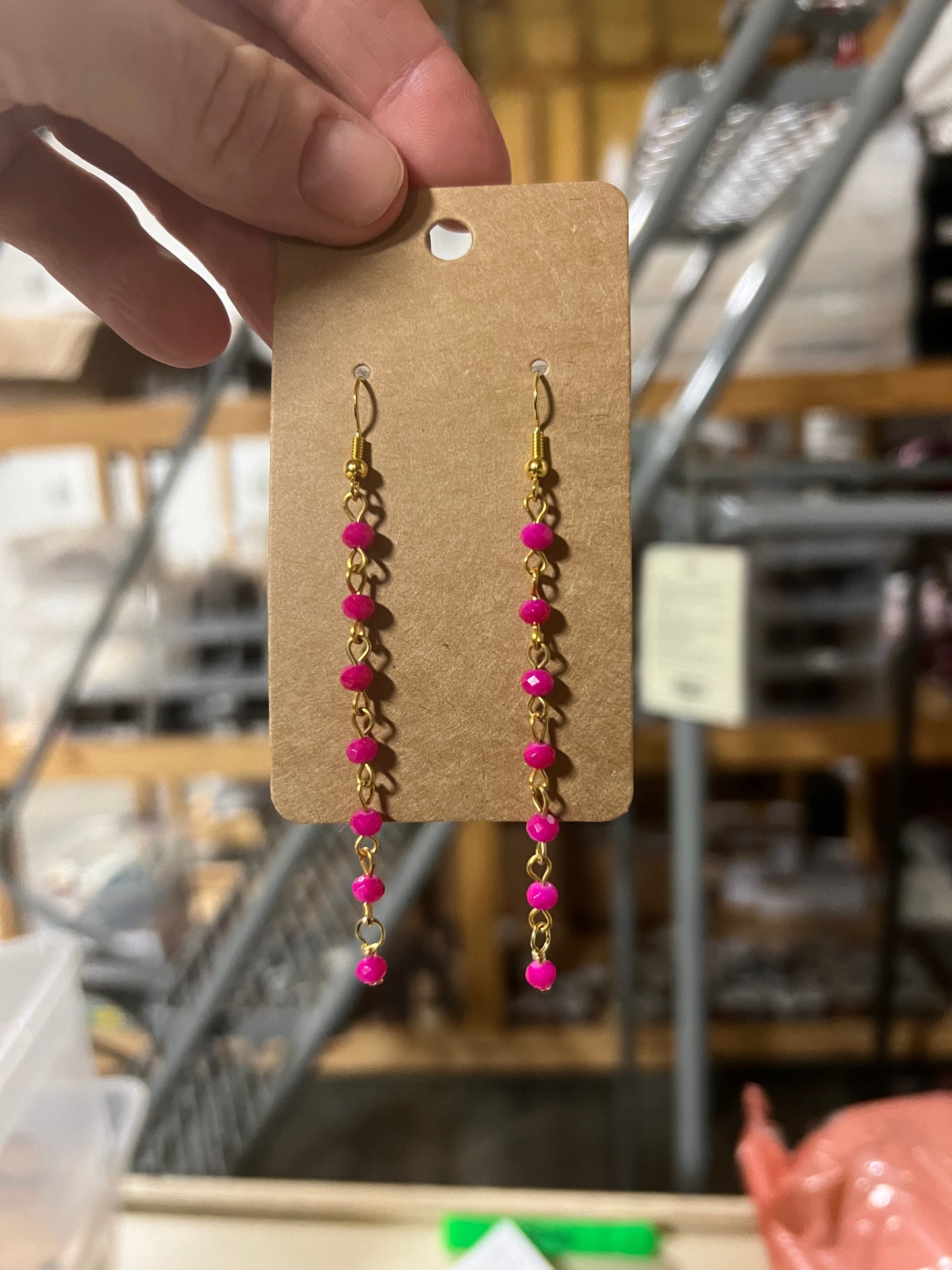 12343 R1-58 PINK CRYSTAL LINK DROP