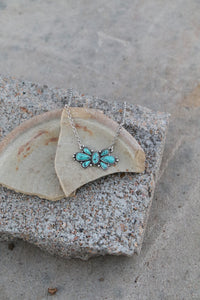 20068 T19 FLOWER TURQUOISE CONCHO NECKLACE