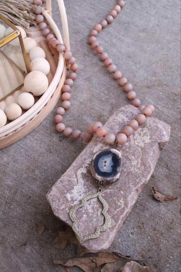 10213 N1-7 10MM DRUZY THREAD NL WITH BLK AGATE DROP