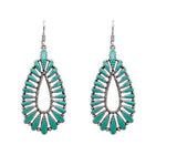 1409 R4-4 TURQUOISE NEEDLEPOINT TEARDROP ER