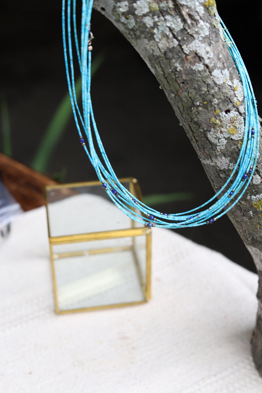 62153 N2-83 Turquoise/Blue  Stone Choker