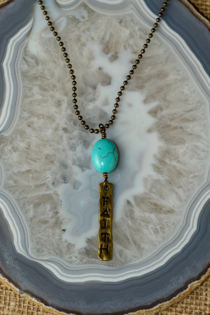 61722 R2-15 28inch N3L1 AG 2mm BC w/ Turquoise Drop Faith