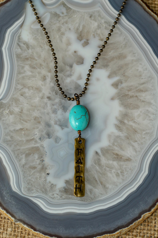 61722 R2-15 28inch N3L1 AG 2mm BC w/ Turquoise Drop Faith